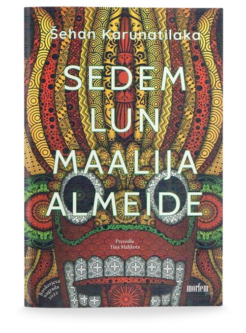 Naslovnica knjige Sedem lun Maalija Almeide avtorja Šehana Karunatilake