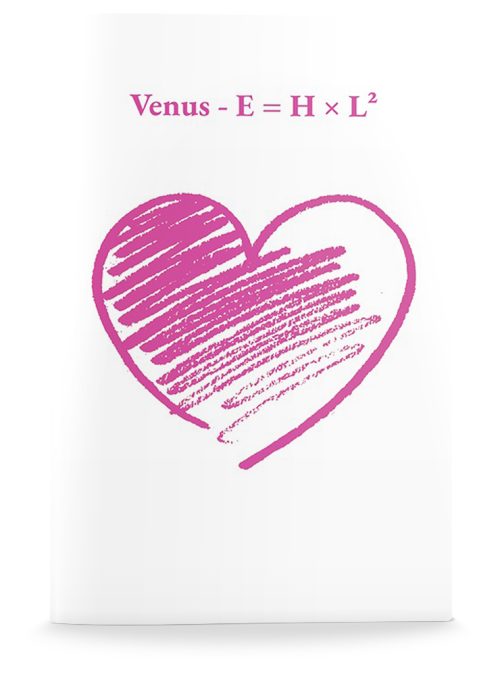 Naslovnica knjige E = H × L² avtorja Venusa