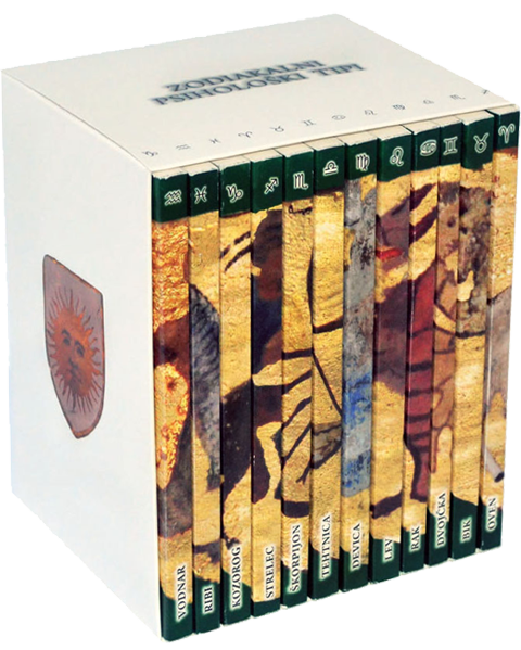 Slika kompleta knjig Zodiakalni psihološki tipi avtorja Matjaža Regovca